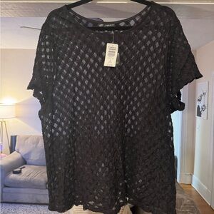 Torrid Black sheerShort Sleeve Blouse